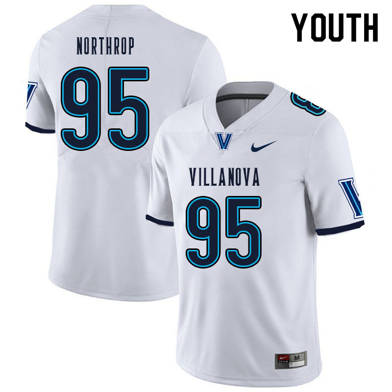 Youth #95 Jake Northrop Villanova Wildcats College Football Jerseys Sale-White - Click Image to Close
